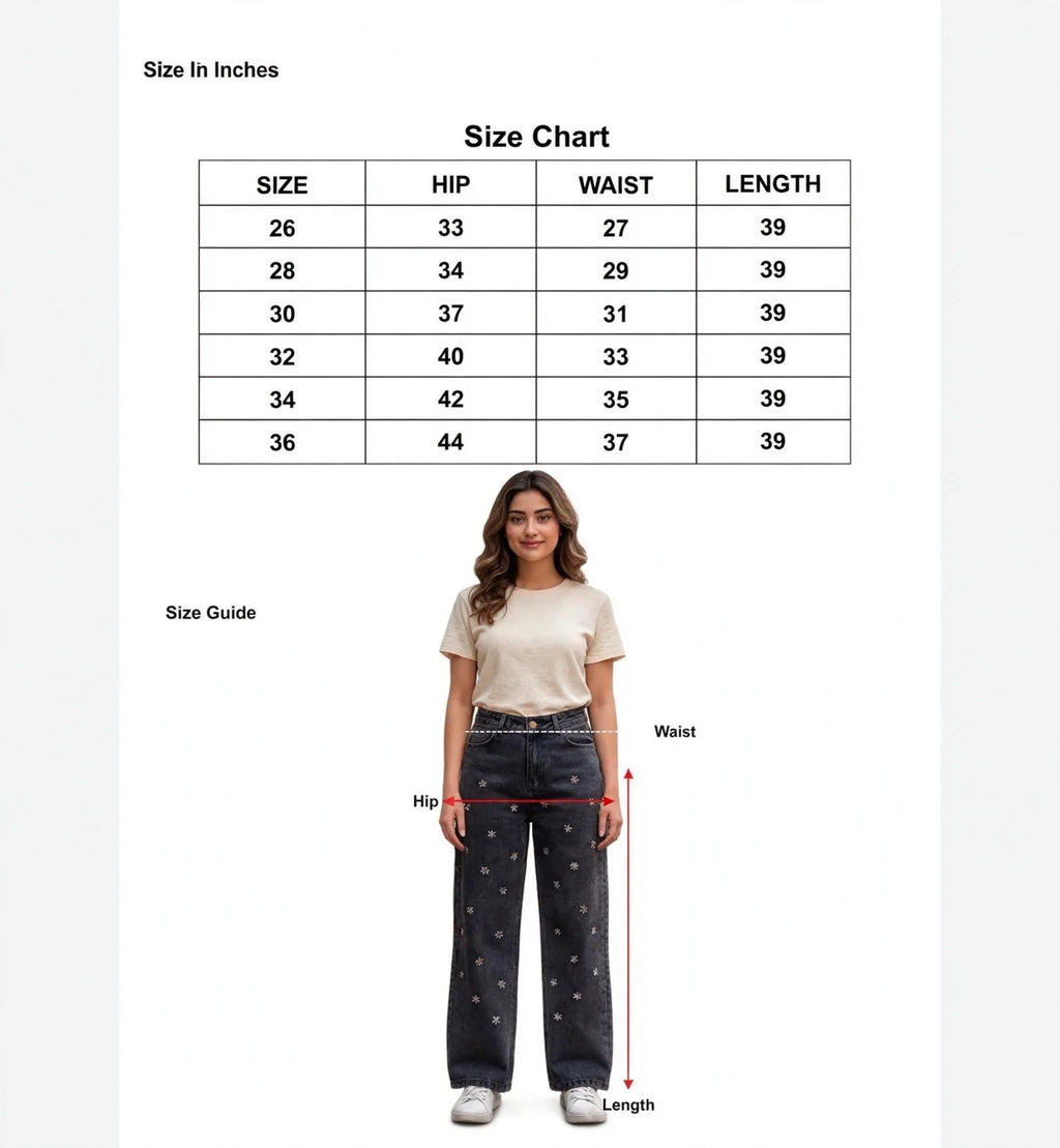 Lace Hem Wide-Leg Jeans