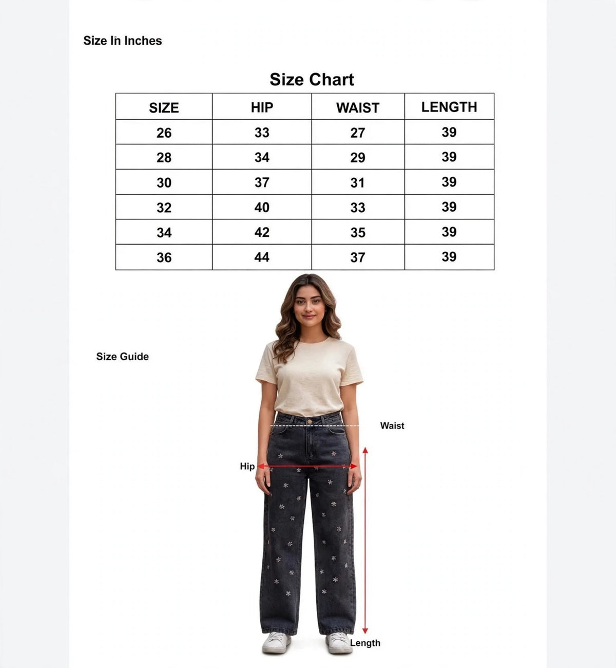 Lace Hem Wide-Leg Jeans