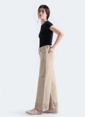 Lace Hem Wide-Leg Jeans