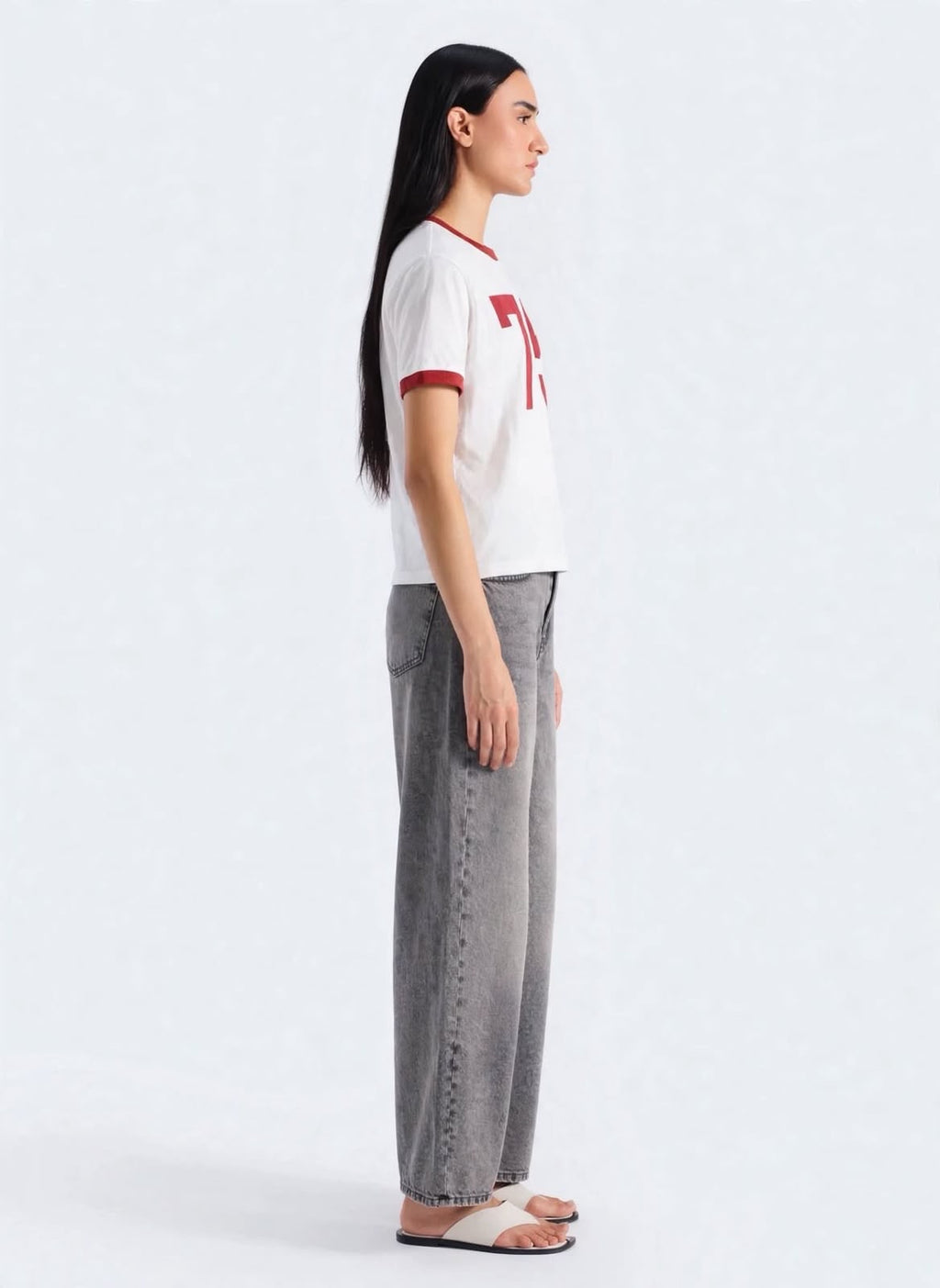 Vintage Grey Wide-Leg Jeans