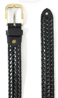 The Braided Heritage Black Leather Belt