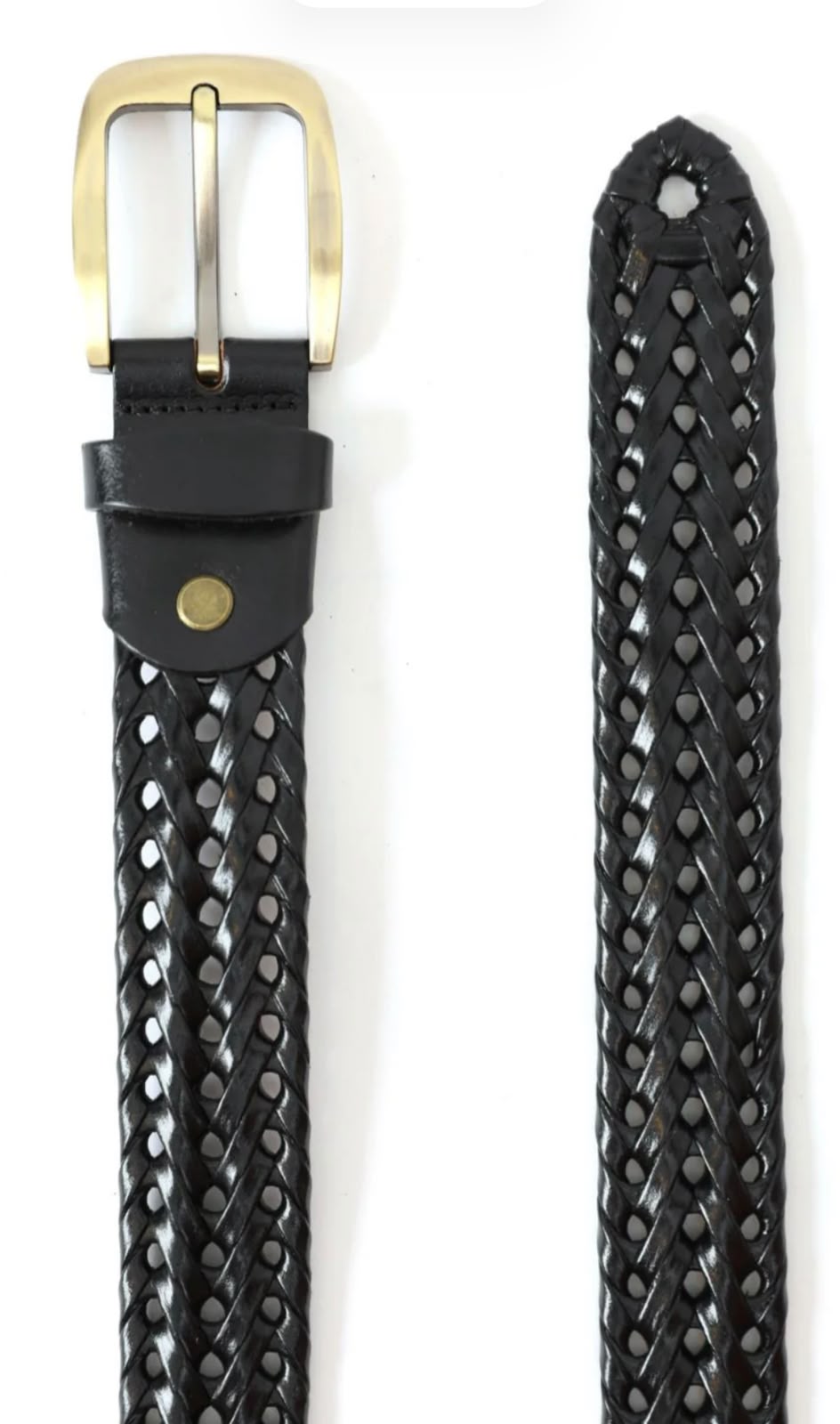 The Braided Heritage Black Leather Belt