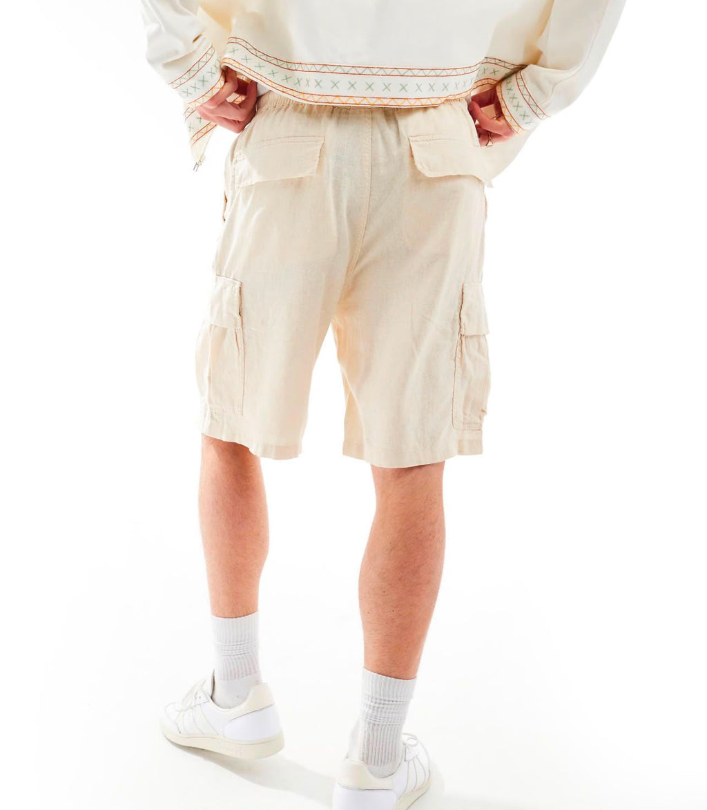 Linen Utility Cargo Shorts