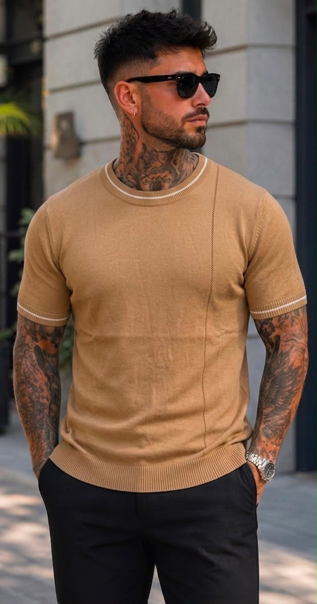 Premium Knitted Tipped Crew-Neck