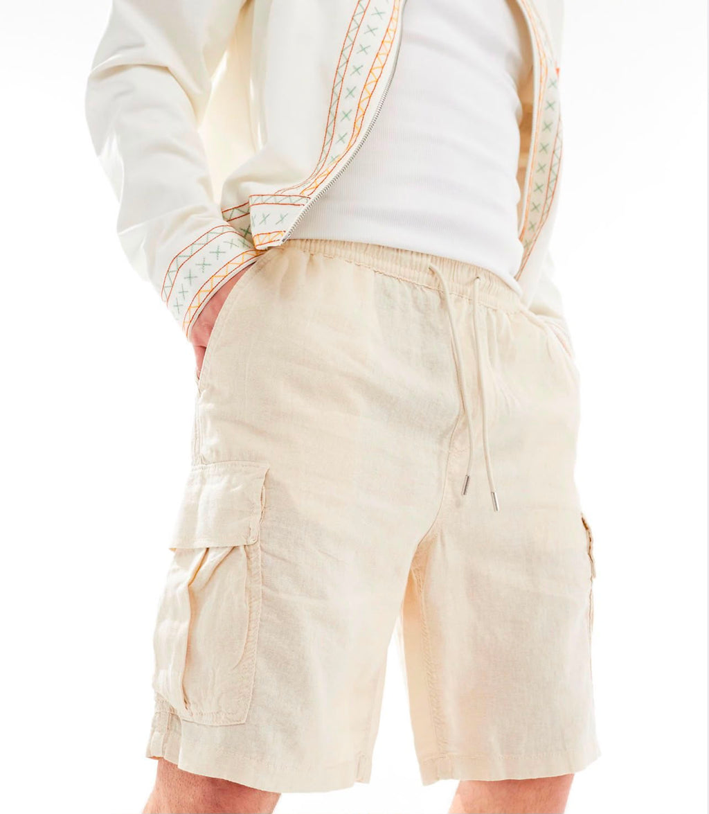 Linen Utility Cargo Shorts
